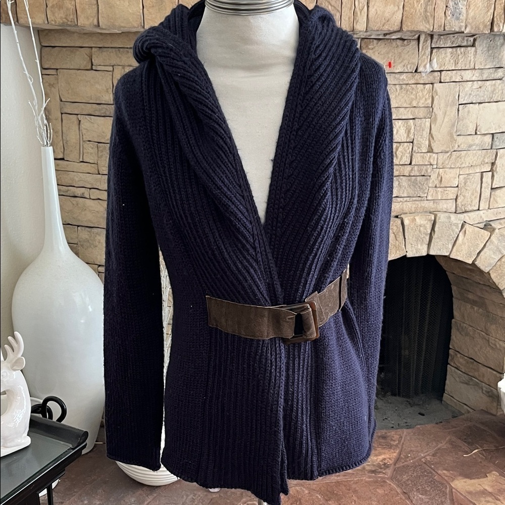 Soft Surroundings Navy Cardigan with Belt Size S